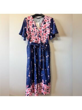 BloomChic Blue Flutter Sleeve Sundress for Weddings